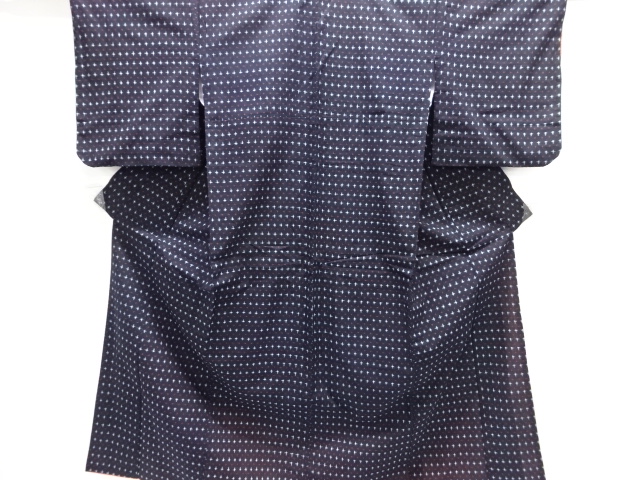 JAPANESE KIMONO / ANTIQUE COTTON AUTHENTIC KURUME KASURI CROSS-PATTERN